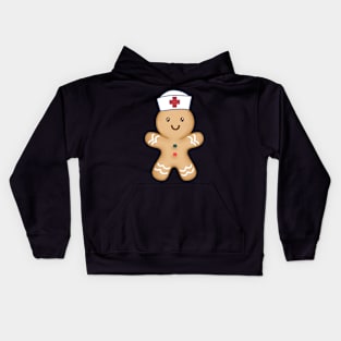 Nurse Christmas Smiling Gingerbread Cookie Present Kids Hoodie